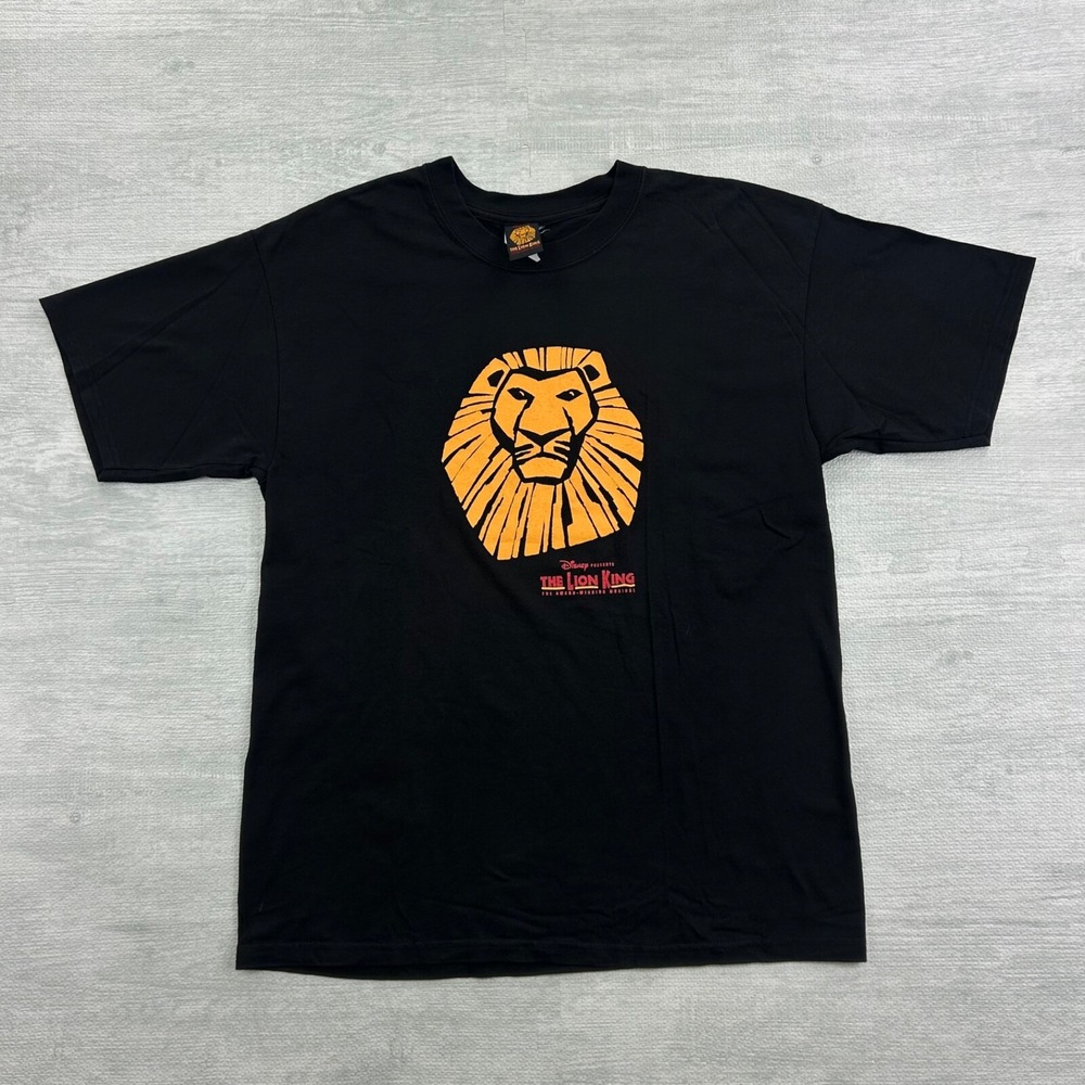 Vintage 90s Disney The Lion King Shirt Size Large Black Disney Broadway Musical